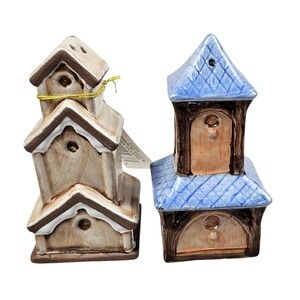 Possible Dreams Judiths Garden Birdhouse Salt and Pepper Shakers 22480 2000 New‎